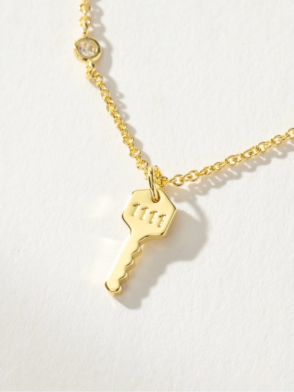 NWT! Uncommon James Angel Number Gold Key Charm Necklace